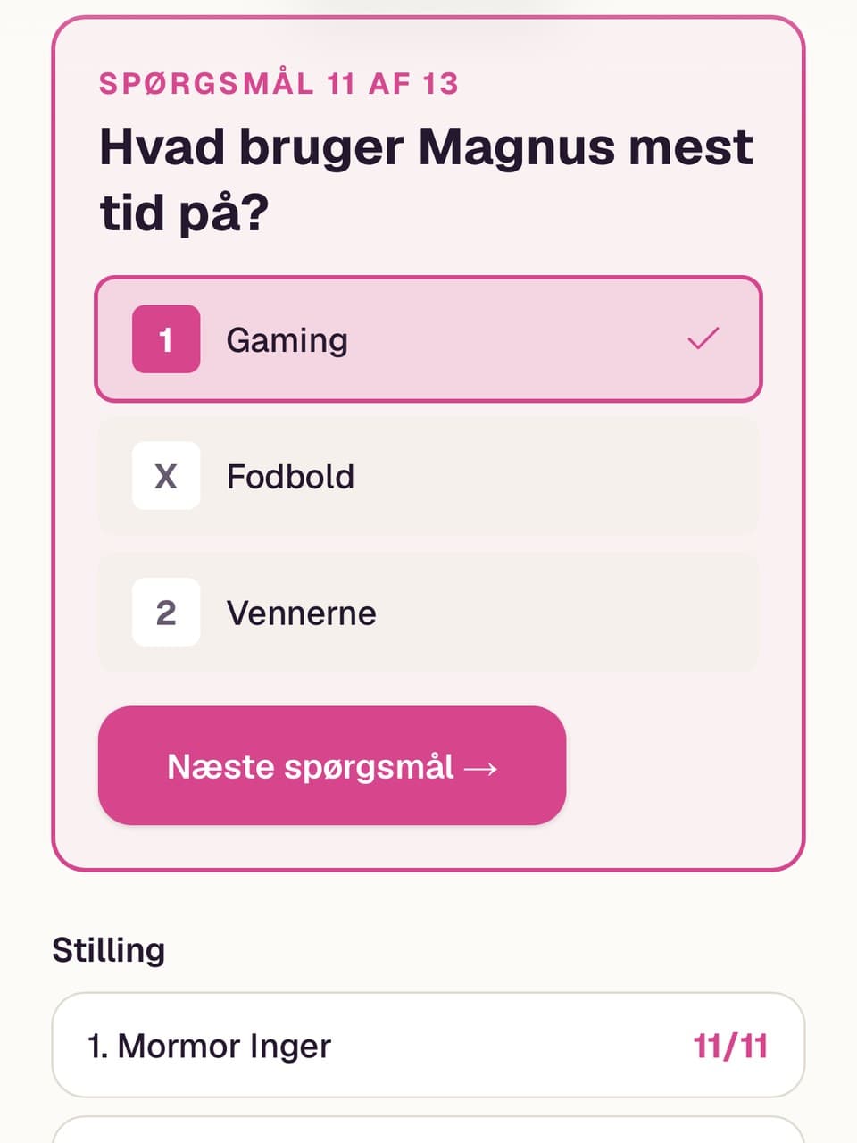 Et gjettespørsmål om konfirmanden med 1/X/2 og den løpende stillingen